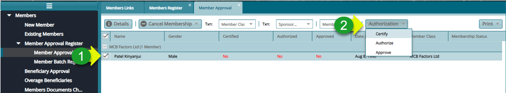Approval the New Membership