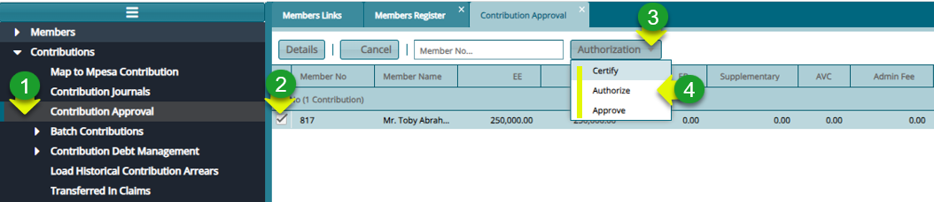Authorizing the Single Contribution
