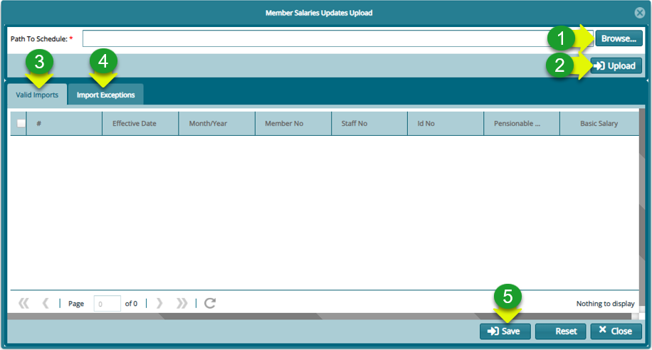Upload members salary and validate records