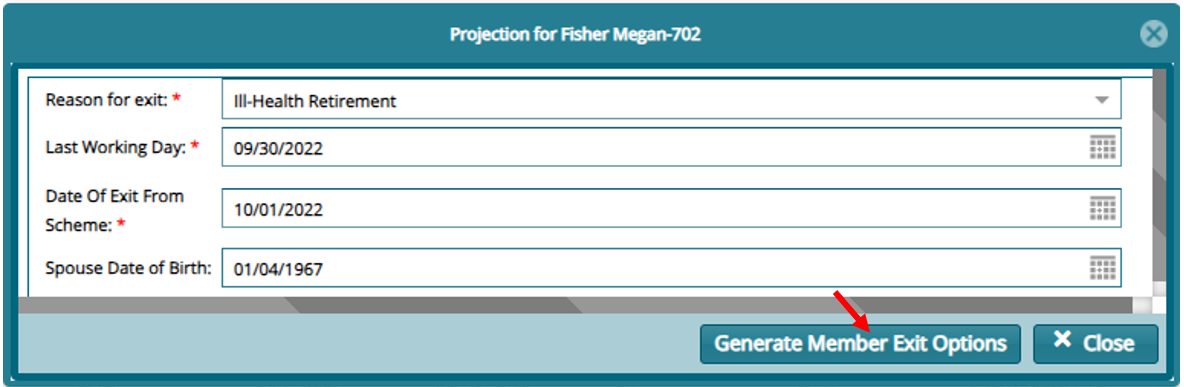Generate Member Exit Options