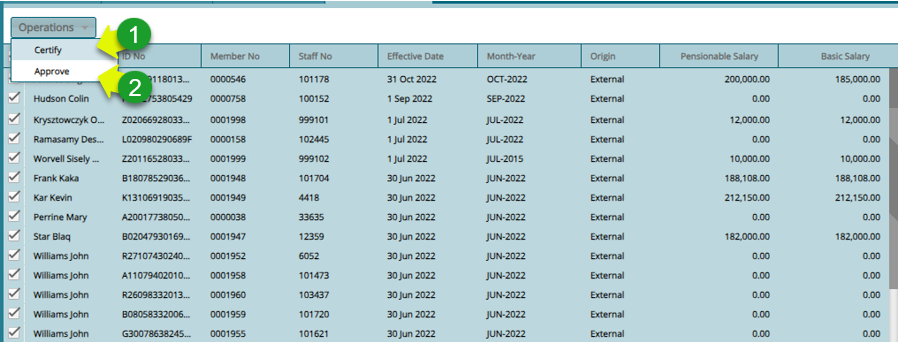 Certify and Approve the updated salaries