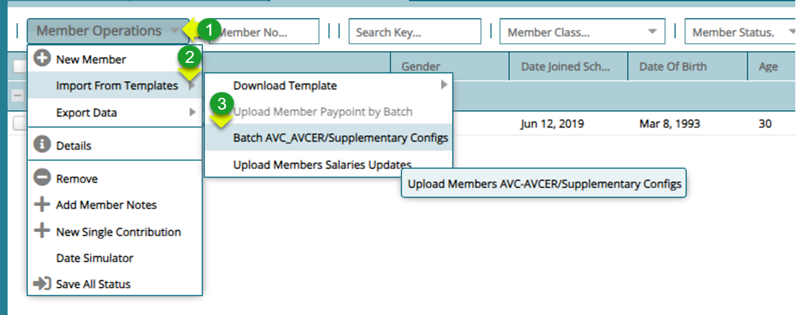 Navigate to AVC_AVCER/Supplementary Configs window