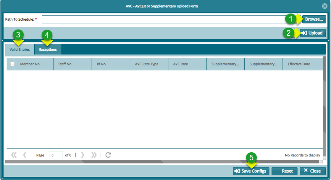 Upload AVC_AVCER/Supplementary Configs records
