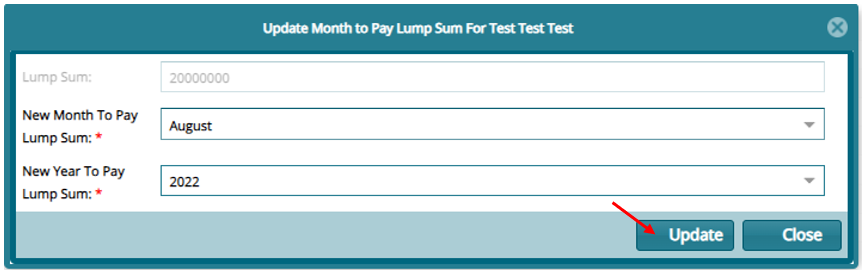 Input the new month and year 