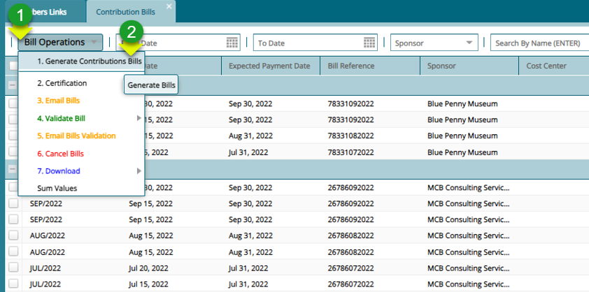 Navigate to the new bill details form