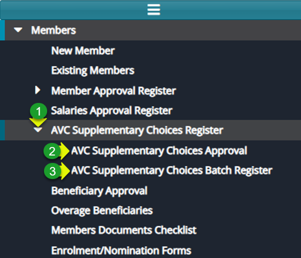 Navigate to the Salaries Approval Register Menu