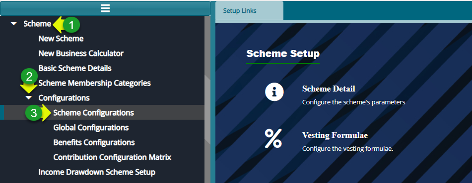 locate the contribution and balance configurations dialog window 