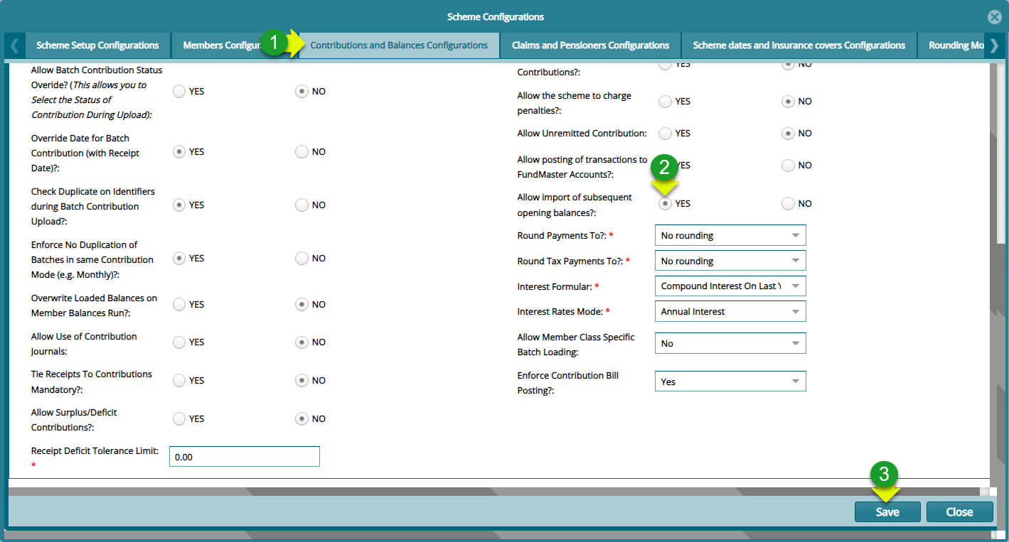 Config the System to Allow importation of Subsequent Opening Balances