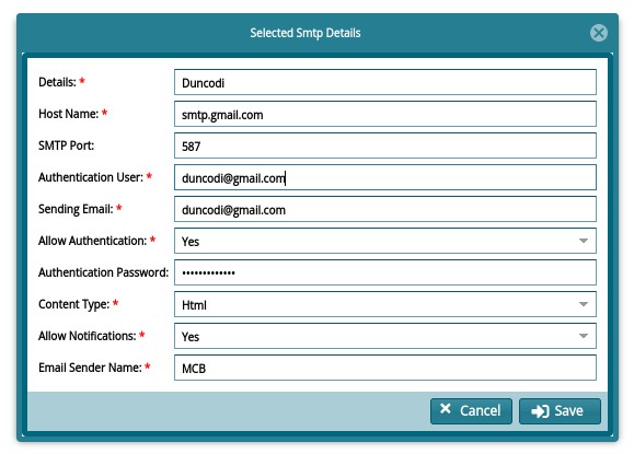 New SMTP Setup