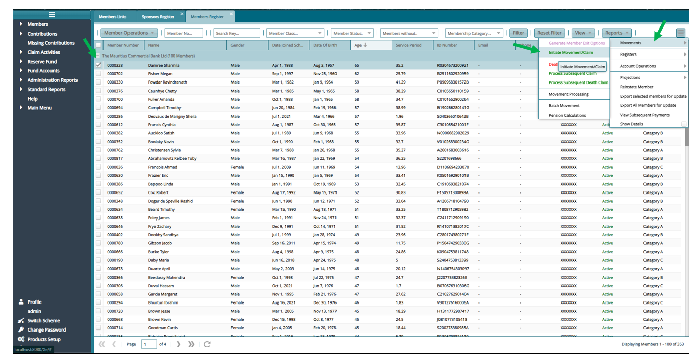 Initiate Movement/Claim
