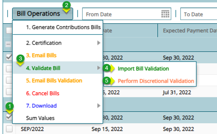 Validate the authorized bill